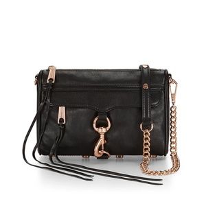 Rebecca Minkoff Black & Rose Gold Mini M.A.C.